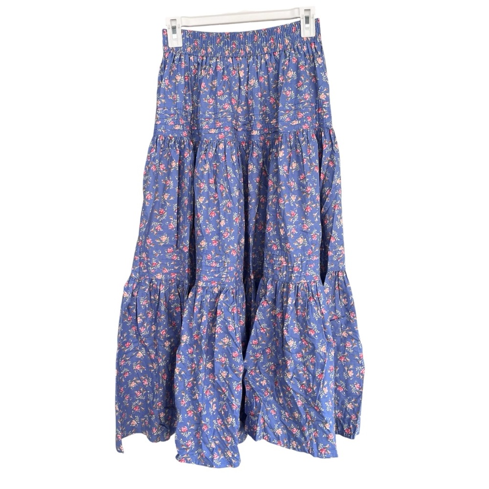 Vintage Laura Ashley Floral Blue prairie  Skirt
